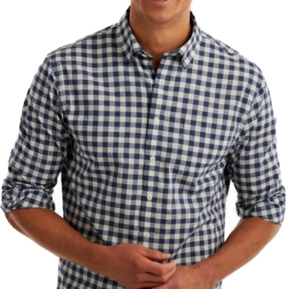 NWT Johnnie-O Men’s Watts Wake Black White Plaid Long Sleeve Shirt Sz Small S